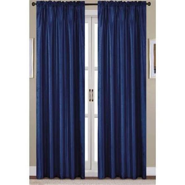 Rt Designers Collection RT Designers Collection PNN08656 Nikki Faux Silk 54 x 95 in. Rod Pocket Panel; Navy PNN08656 - main